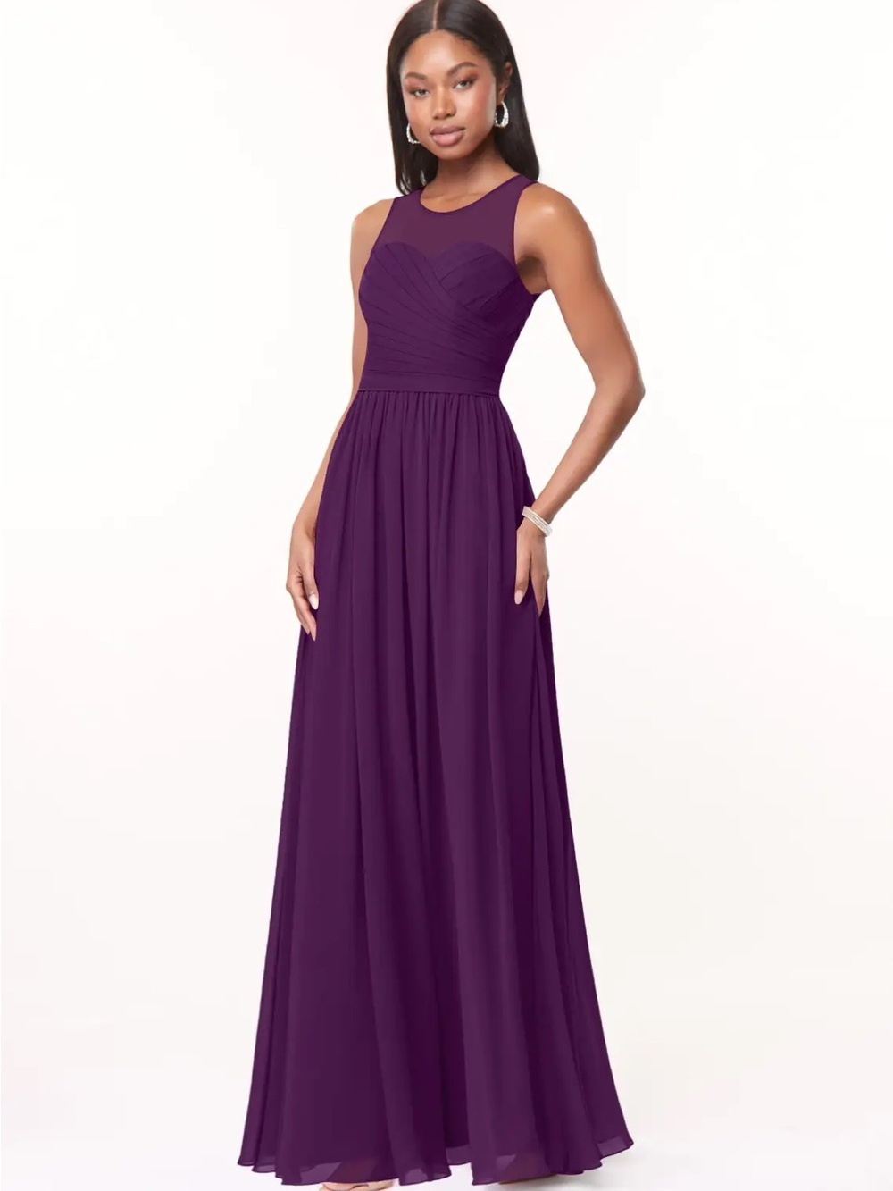 Elegant Sleeveless Purple Maxi Dress